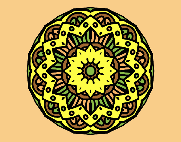 Coloring page Modernist mandala painted byLornaAnia