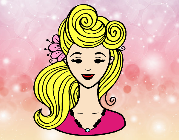 Coloring page Pin-up hairstyle  painted byalexadra