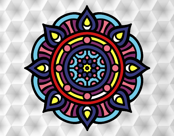 Coloring page Mandala fire points painted byTegan 