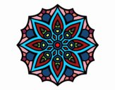 Coloring page Mandala simple symmetry  painted byTegan 