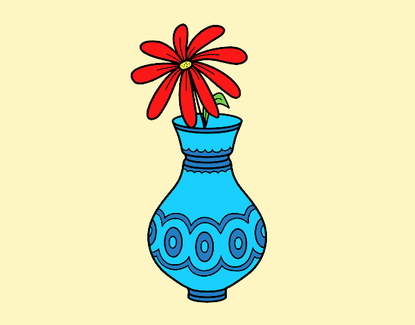 Coloring page A flower in a vase painted byLornaAnia