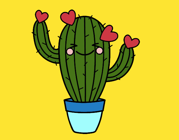 Coloring page Heart cactus painted bybbbb