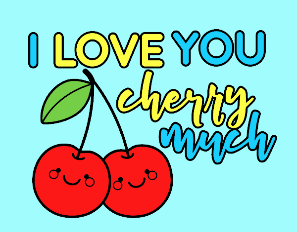 Coloring page I love you cherry much painted byLornaAnia