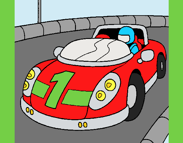 Coloring page Race car painted byLornaAnia