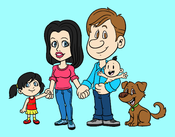 Coloring page A united family painted byLornaAnia