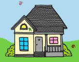 Coloring page Cottage of the village painted byLornaAnia