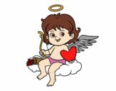 Coloring page Cupido in a cloud painted bylisa2018