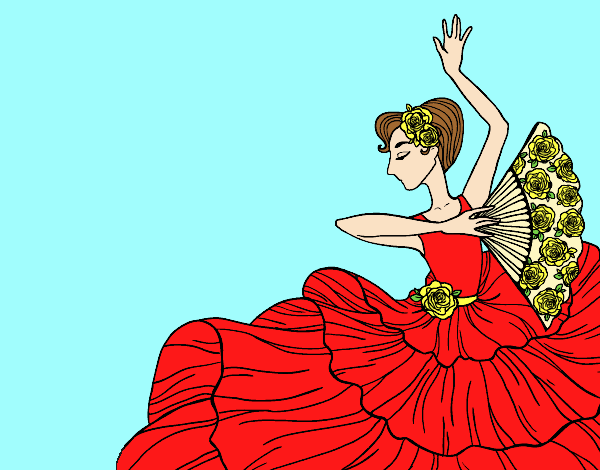 Coloring page Flamenco woman painted byLornaAnia