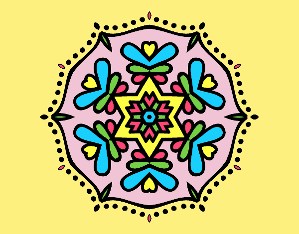 Coloring page Symmetric mandala painted byLornaAnia
