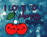 Coloring page I love you cherry much painted byBella0