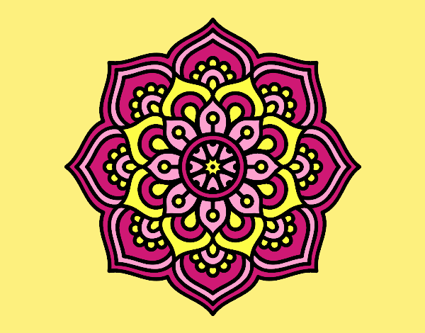 Coloring page Mandala concentration flower painted byLornaAnia