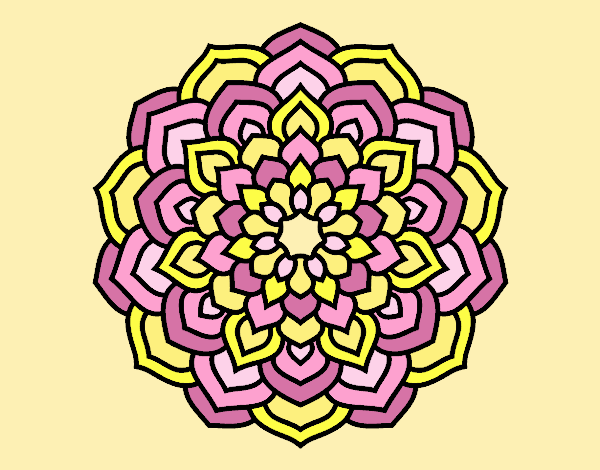 Coloring page Mandala flower petals painted byLornaAnia