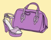Coloring page Handbag and shoe painted byLornaAnia