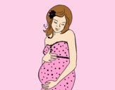 Coloring page Happy pregnant woman painted byLornaAnia