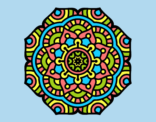 Coloring page Mandala conceptual flower painted byLornaAnia