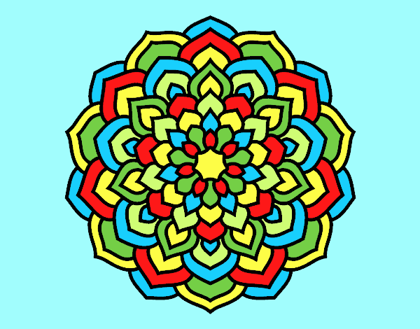 Coloring page Mandala flower petals painted byLornaAnia