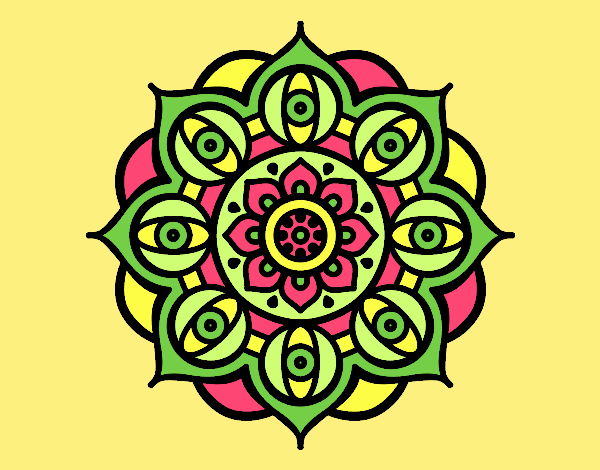 Coloring page Mandala open eyes painted byLornaAnia