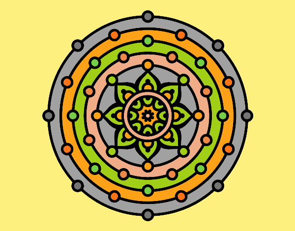 Coloring page Mandala solar system painted byLornaAnia