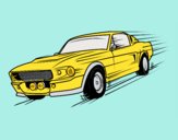 Coloring page Mustang retro style painted byLornaAnia