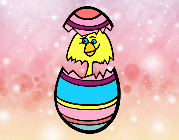 Chick in an easter egg