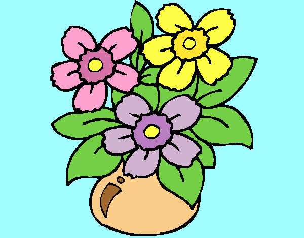 Coloring page Vase of flowers painted byLornaAnia