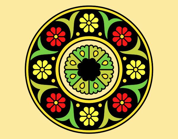 Coloring page Mandala flower painted byLornaAnia