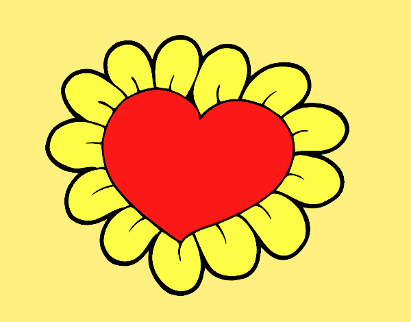 Coloring page Flower heart painted byLornaAnia
