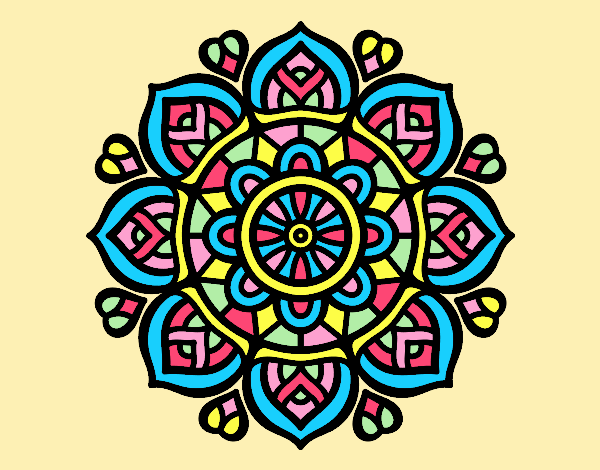 Coloring page Mandala for mental concentration painted byLornaAnia