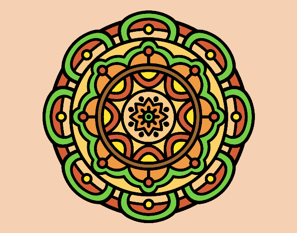 Coloring page Mandala for mental relaxation painted byLornaAnia