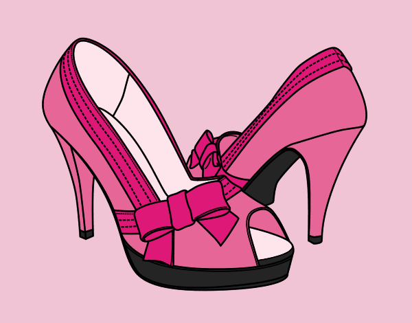 Coloring page Shoes with bow painted byLornaAnia