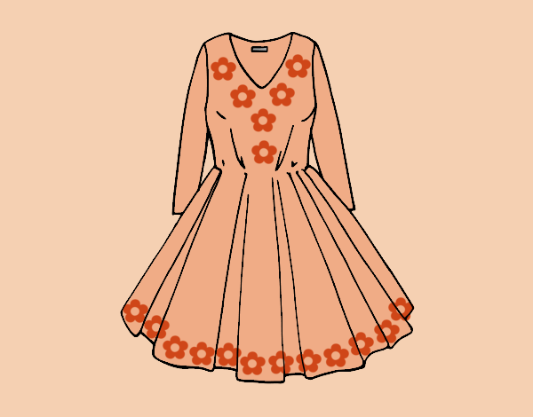 Coloring page Dress with full skirt painted byLornaAnia