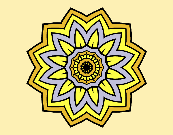 Coloring page Flower mandala of sunflower painted byLornaAnia