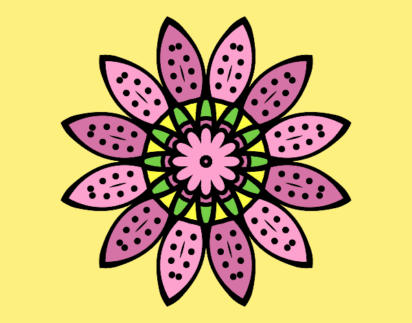 Coloring page Flower mandala with petals painted byLornaAnia
