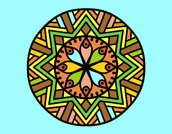 Coloring page Mandala bamboo flower painted byLornaAnia