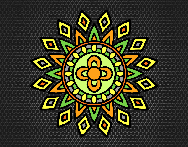 Coloring page Mandala flashes painted byLornaAnia