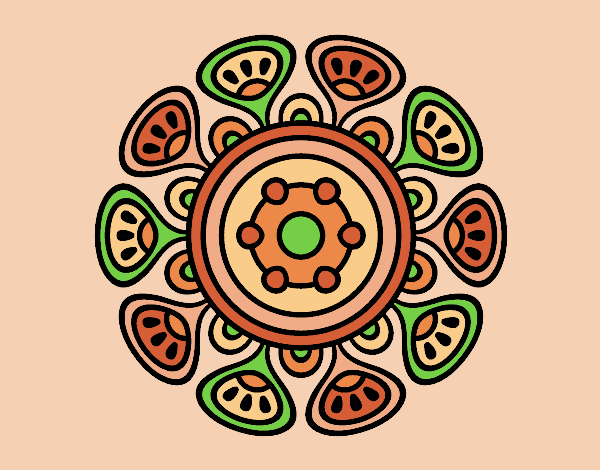 Coloring page Mandala vegetal growth painted byLornaAnia