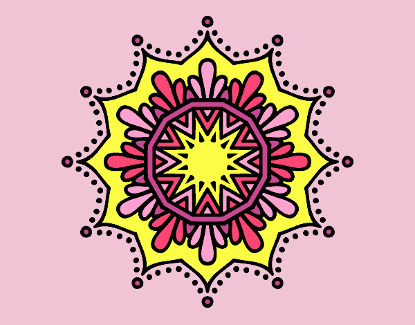 Coloring page Snow flower mandala painted byLornaAnia