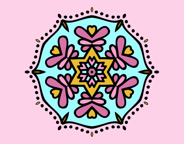 Coloring page Symmetric mandala painted byLornaAnia