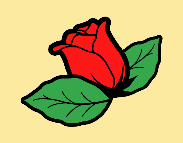 Coloring page Rose with leaves painted byLornaAnia