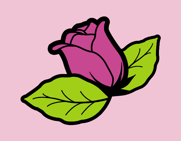 Coloring page Rose with leaves painted byLornaAnia