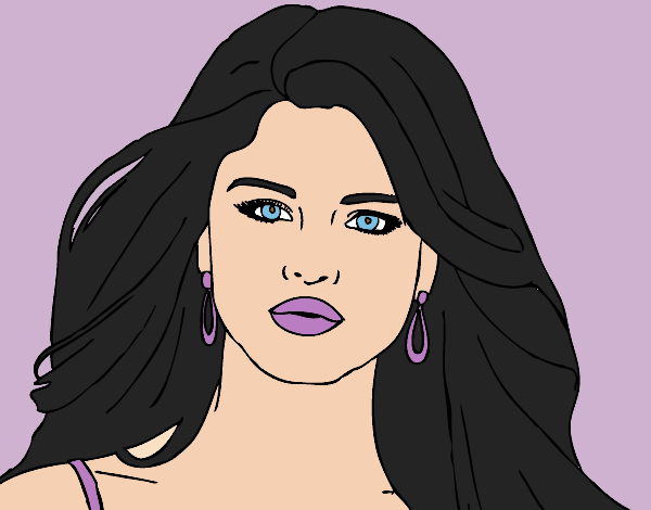 Coloring page Selena Gomez foreground painted byANIA2