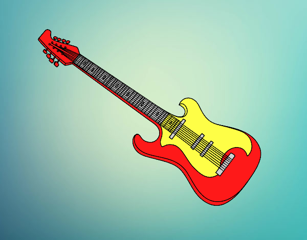 Coloring page An electric guitar painted byLornaAnia