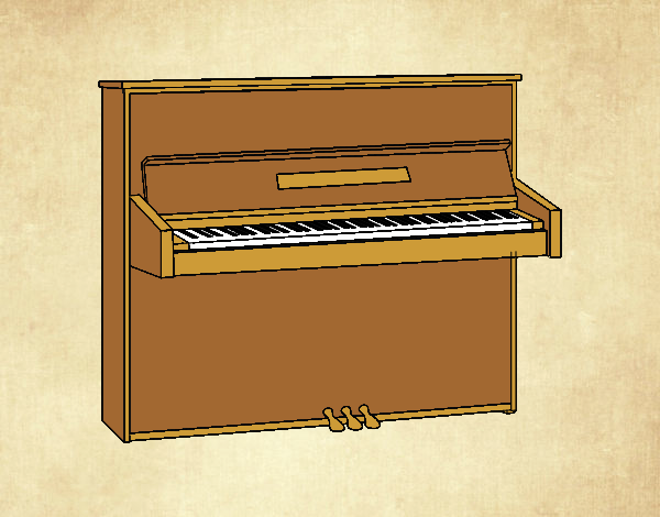 Coloring page An upright piano painted byLornaAnia