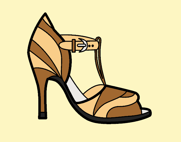 Coloring page High heel shoe with uncovered tip painted byANIA2