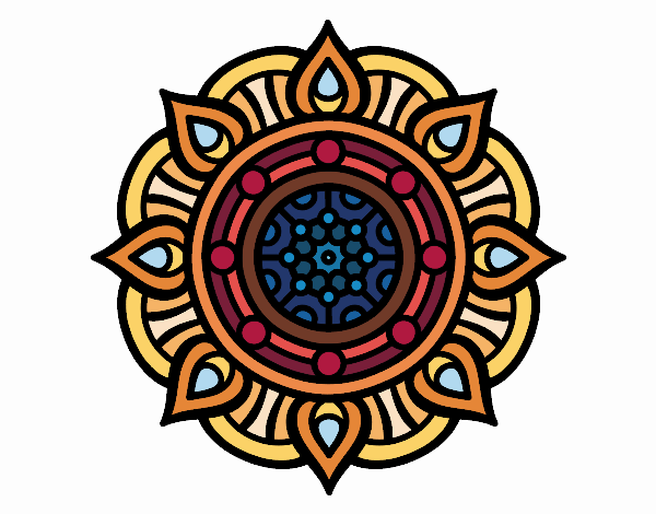 Coloring page Mandala fire points painted byx4stacy