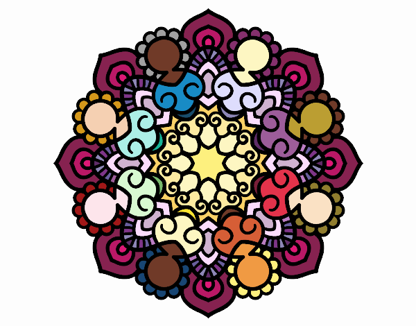 Coloring page Mandala meeting painted byx4stacy