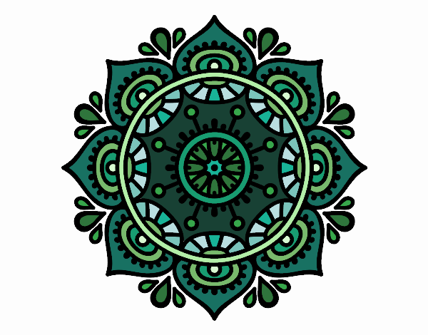 Coloring page Mandala to relax painted byx4stacy