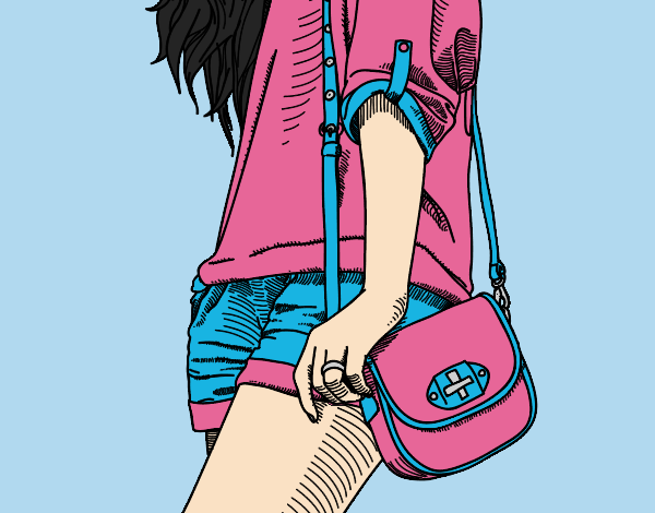 Girl with handbag