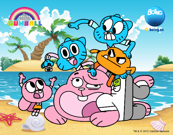 Coloring page Gumball and friends painted byx4stacy