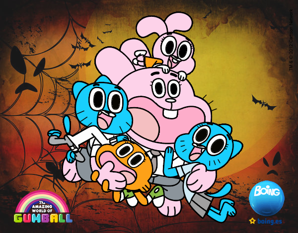 Coloring page Gumball and happy friends painted byx4stacy
